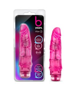 B Yours Vibe 3 Realistic 7.75 In. Vibrating Dildo Pink