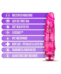 B Yours Vibe 3 Realistic 7.75 In. Vibrating Dildo Pink