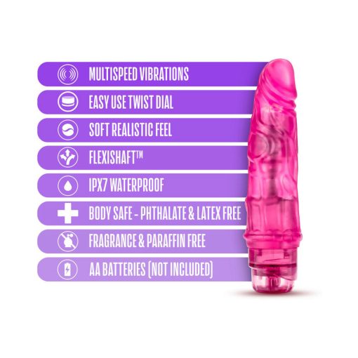 B Yours Vibe 3 Realistic 7.75 In. Vibrating Dildo Pink - Image 5