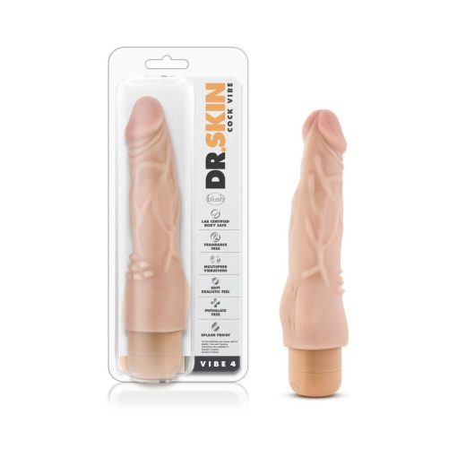 Dr. Skin Vibe 4 Realistic 8 In. Vibrating Dildo Beige
