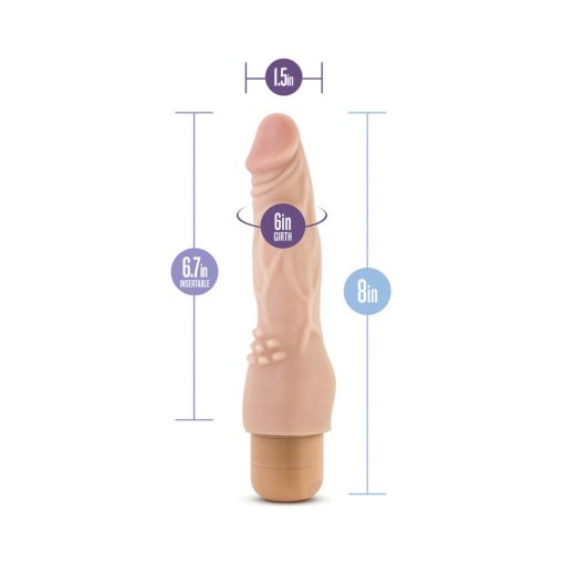 Dr. Skin Vibe 4 Realistic 8 In. Vibrating Dildo Beige - Image 8