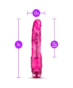 B Yours Vibe 2 Realistic 9 In. Vibrating Dildo Pink