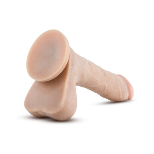 Au Naturel Mister Perfect 8.5 In. Posable Dual Density Dildo With Balls Beige - Image 5