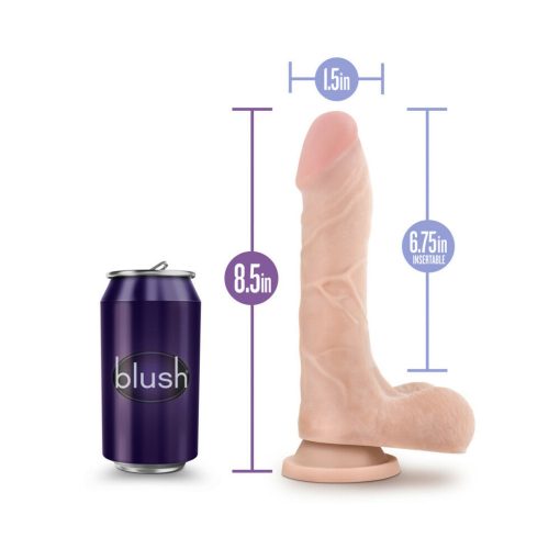 Au Naturel Mister Perfect 8.5 In. Posable Dual Density Dildo With Balls Beige - Image 8