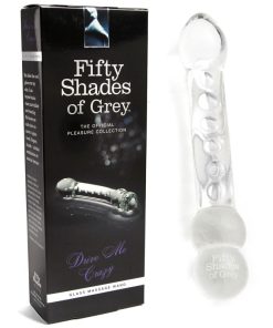 Fifty Shades Of Grey Drive Me Crazy 7.5 In. Glass Massage Wand Dildo Clear