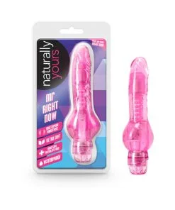 Naturally Yours Mr. Right Now Realistic 6.5 In. Vibrating Dildo Pink