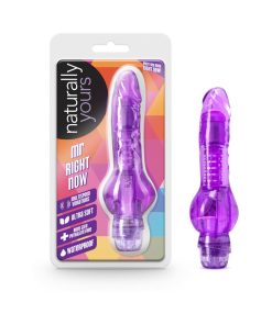 Naturally Yours Mr. Right Now 6.5 In. Vibrating Dildo Purple