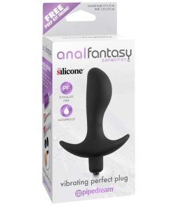 Anal Fantasy Collection Silicone Vibrating Perfect Plug Black