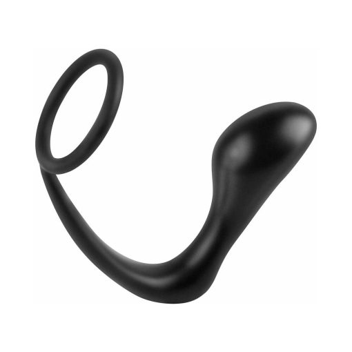 Anal Fantasy Collection Silicone Ass-Gasm Cockring Plug Black - Image 2