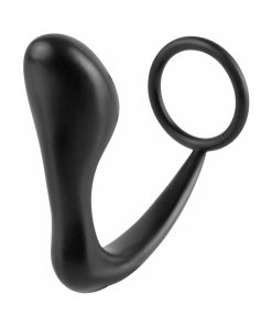 Anal Fantasy Collection Silicone Ass-Gasm Cockring Plug Black