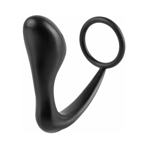 Anal Fantasy Collection Silicone Ass-Gasm Cockring Plug Black - Image 3