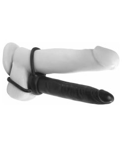 Anal Fantasy Collection Double Trouble 6 In. Dual-Entry Strap-On Dildo Black