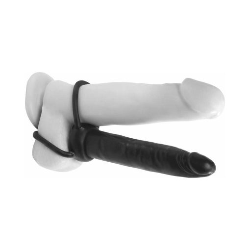 Anal Fantasy Collection Double Trouble 6 In. Dual-Entry Strap-On Dildo Black - Image 3