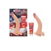All American Whoppers 8 In. Curved Dong With Balls + Lube