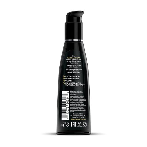 Wicked Aqua Vanilla Bean Water-Based Lubricant 4 Oz. - Image 2