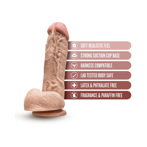 Hung Rider Trigger Realistic 8.5 In. Dildo With Balls Beige - Image 5