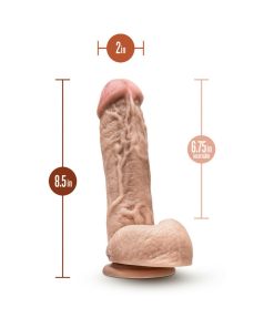 Hung Rider Trigger Realistic 8.5 In. Dildo With Balls Beige