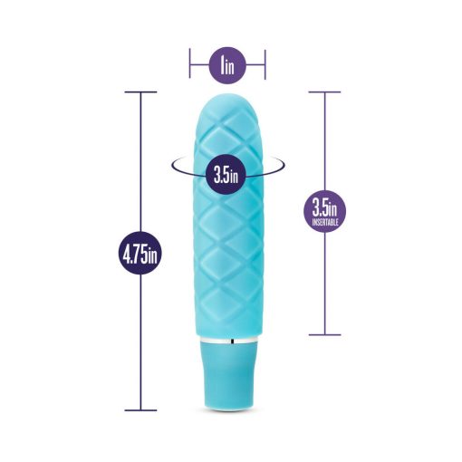 Luxe Cozi Mini Silicone Slimline Vibrator Aqua - Image 7