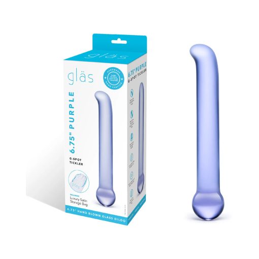 Glas 6.75 In. Purple G-Spot Tickler Glass Dildo