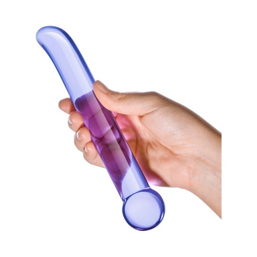 Glas 6.75 In. Purple G-Spot Tickler Glass Dildo - Image 4