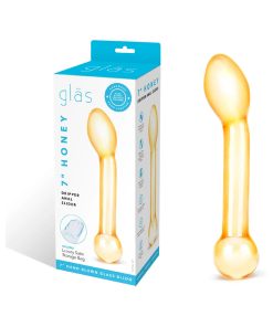 Glas 7 In. Honey Dripper Anal Slider Prostate Stimulating Glass Dildo