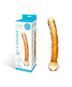 Glas 7.5 In. Orange Tickler Glass Dildo