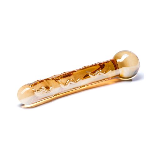 Glas 7.5 In. Orange Tickler Glass Dildo - Image 3