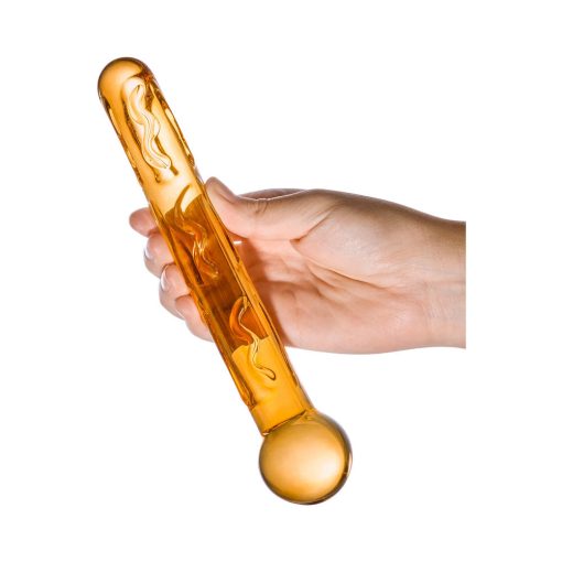 Glas 7.5 In. Orange Tickler Glass Dildo - Image 4