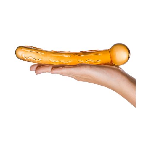 Glas 7.5 In. Orange Tickler Glass Dildo - Image 5