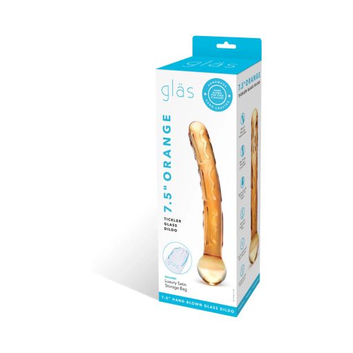 Glas 7.5 In. Orange Tickler Glass Dildo - Image 8