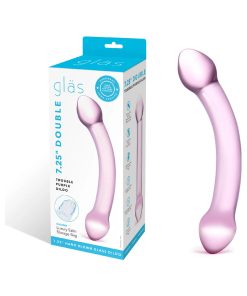 Glas 7.25 In. Double Trouble Purple Glass Dildo