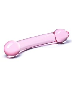 Glas 7.25 In. Double Trouble Purple Glass Dildo