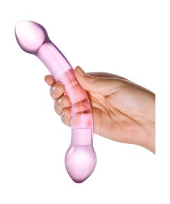 Glas 7.25 In. Double Trouble Purple Glass Dildo