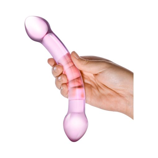 Glas 7.25 In. Double Trouble Purple Glass Dildo - Image 4