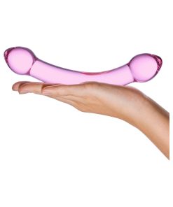 Glas 7.25 In. Double Trouble Purple Glass Dildo