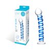 Glas 7.5 In. Blue Spiral Glass Dildo