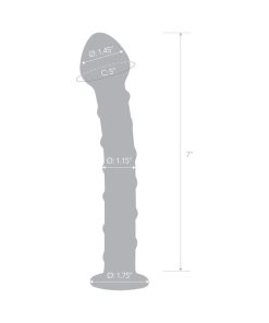 Glas 7.5 In. Blue Spiral Glass Dildo