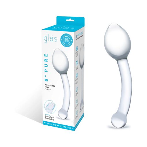 Glas 8 In. Pure Indulgence Anal Slider Prostate Stimulating Glass Dildo