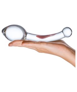 Glas 8 In. Pure Indulgence Anal Slider Prostate Stimulating Glass Dildo