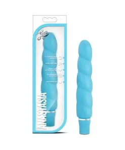 Luxe Anastasia Silicone Slimline Vibrator Aqua