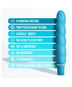 Luxe Anastasia Silicone Slimline Vibrator Aqua