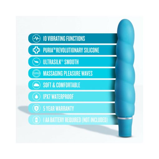 Luxe Anastasia Silicone Slimline Vibrator Aqua - Image 4
