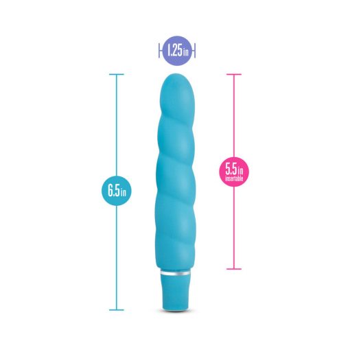 Luxe Anastasia Silicone Slimline Vibrator Aqua - Image 6