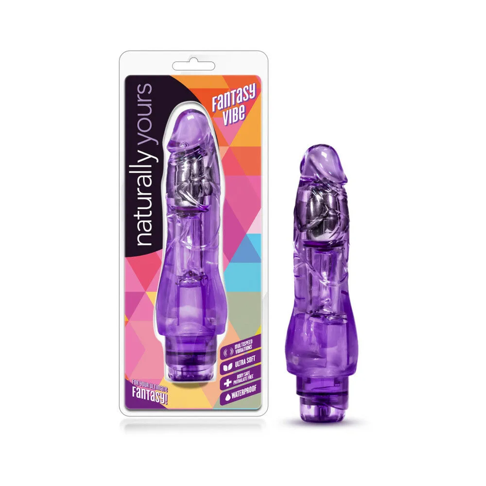 Naturally Yours Fantasy Vibe Realistic 8.5 In. Vibrating Dildo Purple 1 Naturally Yours Fantasy Vibe Realistic 8.5 In. Vibrating Dildo Purple