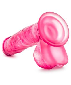 B Yours Sweet 'N Hard 1 Realistic 7 In. Dildo With Balls Pink