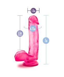 B Yours Sweet 'N Hard 1 Realistic 7 In. Dildo With Balls Pink