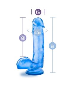 B Yours Sweet 'N Hard 1 Realistic 7 In. Dildo With Balls Blue