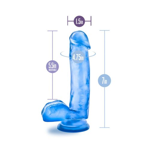 B Yours Sweet 'N Hard 1 Realistic 7 In. Dildo With Balls Blue - Image 7