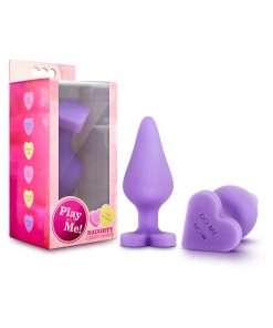 Play With Me Naughty Candy Hearts 'Do Me Now' Anal Plug Purple