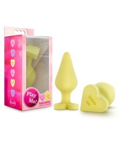Play With Me Naughty Candy Hearts 'Spank Me' Anal Plug Yellow